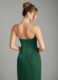 Azazie Tierney Vestidos de damas de honor Vestido Verde Oscuro de Gasa de Línea A Convertible con Palabra de honor image12