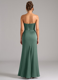 Azazie Debby Bridesmaid Dresses Eucalyptus Mermaid Strapless Stretch Satin Convertible Dress image7