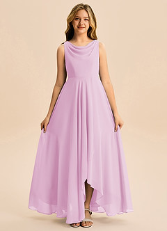 Azazie Mannie Junior A-Linie Plissee Chiffon Kleid Bonbonrosa image6