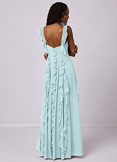 Barbie ♥ Azazie Bridesmaid Dresses Sea Glass A-Line with Pockets Chiffon Dress image2
