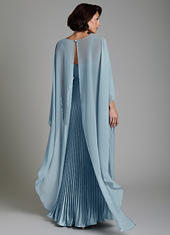 Azazie Micah Bridesmaid Dresses Dusty Blue A-Line Corset Stretch Satin Convertible Dress image2