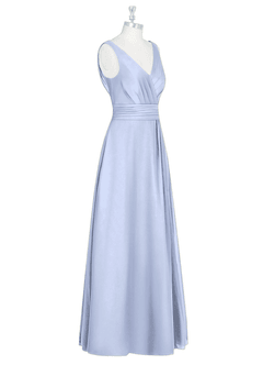 Azazie Karina Bridesmaid Dresses Ice A-Line Pleated Chiffon Dress image9