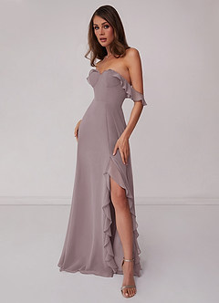 Barbie ♥ Azazie Bridesmaid Dresses Dusk A-Line Off the Shoulder Chiffon Convertible Dress image4