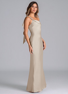 Azazie Driea Brudtärnklänningar Klä av Sjöjungfru i Stretch Satin Ena axeln Frost image4