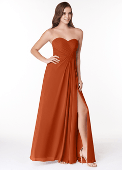 Azazie Arabella Allure Probar vestidos en casa Vestido de Rosa Del Desierto de Gasa de Corte en A Convertible con Escote de Corazón image5