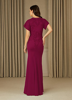 Azazie Adonna vestidos de madre de la novia Vestido de Borgoña de Encaje de Sirena image3