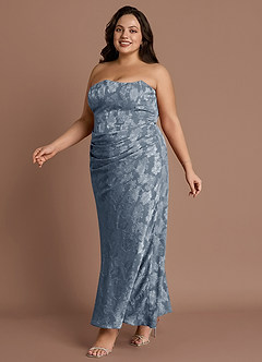 Vestido Azul Polvoriento Largo Ezrena image9