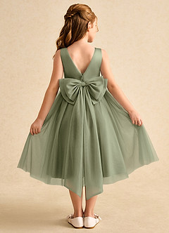 Azazie Winnie Flower Girl Dresses Pistachio Ball-Gown Bow Tulle Dress image1