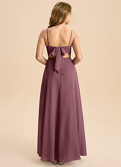 Azazie Shale Junior Sangria A-Line Bow Chiffon Dress image1