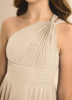 Azazie Charlize Junior A-Linie Plissee Chiffon Kleid Champagner image6