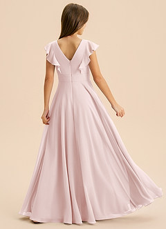 Azazie Anysa Junior Blushing Pink A-Line Ruched Chiffon Dress image2