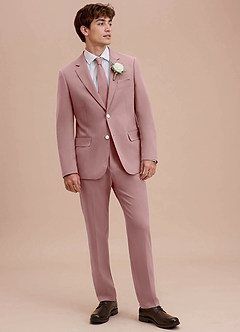 front Ethan Dusty Rose Refined Weave Suit