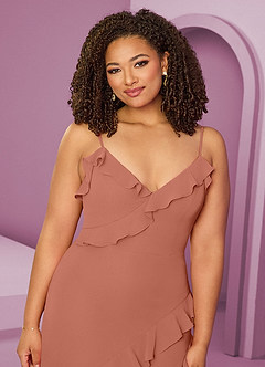 Barbie ♥ Azazie Jurken voor bruidsmeisjes Jurk van Chiffon met Kolom Meer Gesneden image14