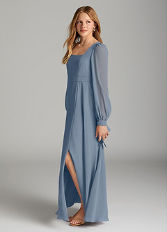 Azazie Leonia Junior Twilight A-Line with Pockets Chiffon Dress image3