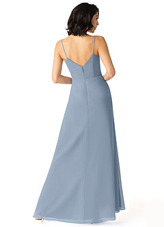 Azazie Aubrielle Final Sale Desert Rose A-Line Pleated Chiffon Dress image2