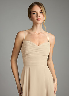 Azazie Ayla Abiti da Damigella Abito A-Line in Chiffon Scollo a Cuore Champagne image3