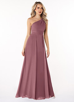 Azazie Dallas Bridesmaid Dresses Amethyst A-Line One Shoulder Chiffon Dress image3