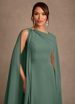 Azazie Liddie Mother of the Bride Dresses Eucalyptus A-Line Pleated Chiffon Dress image6