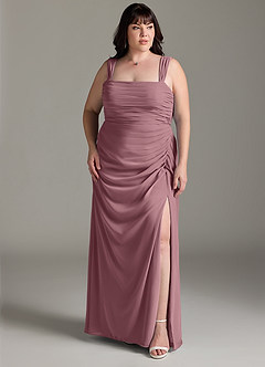 Azazie Jesaphine Bridesmaid Dresses Amethyst Sheath Bow Chiffon Dress image8