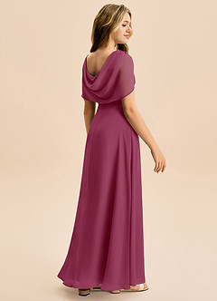 Azazie Emma Junior Robe Trapèze en Mousseline de soie Plissée Mûre image6