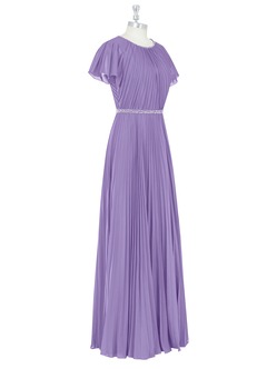 Azazie Kara Modest Bridesmaid Dresses A-Line Pleated Chiffon Floor-Length Dress image9