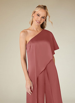 Azazie Hagretta Mother of the Bride Dresses Antique Rose Jumpsuit/Pantsuit Stretch Satin Dress image5