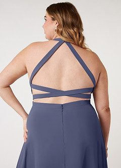 Azazie Clarice Bridesmaid Dresses Stormy A-Line Halter Chiffon Dress image10