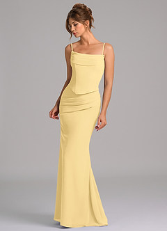 Azazie Sorrel Bridesmaid Dresses Butter Mermaid Corset Chiffon Dress image6