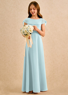 Azazie Kittie Girls Formal Flower Girl Dresses Mist A-Line Chiffon Dress image3