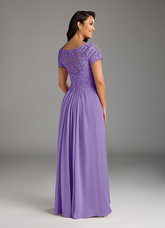 Azazie Dunja Mother of the Bride Dresses Tahiti A-Line V-Neck Lace Chiffon Dress image4