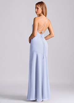 Azazie Grata Brudtärnklänningar Klä av Sjöjungfru i Chiffong Plisserad Lavendel image2