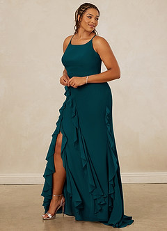 Christian Siriano Bridal for Azazie 1006 Bridesmaid Dresses Pine Mermaid Ruched Chiffon Dress image11