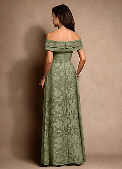 Azazie New Britain Mother of the Bride Dresses Pistachio A-Line Pleated Floral Burnout Dress image3