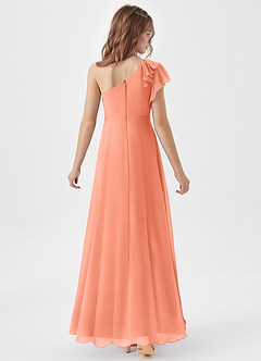 Azazie Arabella Junior Sunset A-Line Ruched Chiffon Dress image6