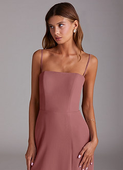 Azazie Wren Brautjungfernkleider A-Linie Schulterfrei Chiffon Kleid Amethyst image6