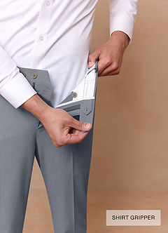 front Savile Light Blue Wool Blend Dress Pants