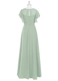 Azazie Lily Slutförsäljning Klänning Imperium Plisserad Golvlängd Chiffong image8