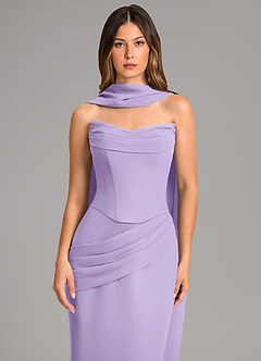 Azazie Sorrel Bridesmaid Dresses Lilac Mermaid Corset Chiffon Dress image6