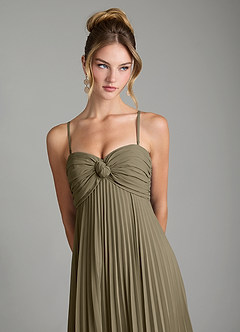 Azazie Tempest Robes de demoiselle d'honneur Robe Empire Convertible en Mousseline de soie Corset Vert Saule image2