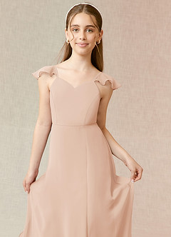 Azazie Everett Junior English Rose A-Line Chiffon Dress image5