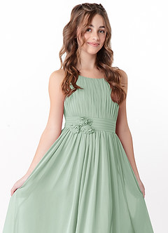 Azazie Astrid A-Line Floral Chiffon Floor-Length Junior Bridesmaid Dress image5