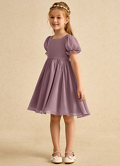 Azazie Jolie Flower Girl Klänningar Klänning A-Line i Chiffong med ärmar image5