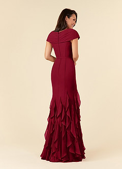 Azazie Bailora Mother of the Bride Dresses Burgundy Mermaid Ruched Chiffon Dress image3
