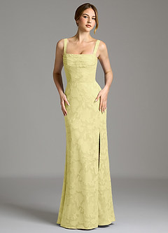 Azazie Brandi Final Sale Agave Mermaid Pleated Floral Burnout Dress image4