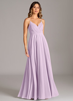 Azazie Amani Suknie dla druhen Linia A Pofałdowany Szyfon Do ziemi Sukienka image5