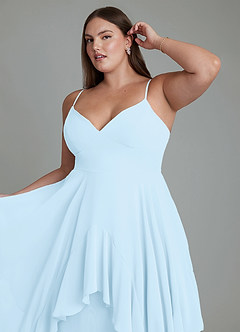 Azazie Zaina Bridesmaid Dresses Sky Blue A-Line Chiffon Dress image12