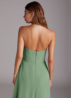 Azazie Wren Bridesmaid Dresses Matcha A-Line Side Slit Chiffon Convertible Dress image7