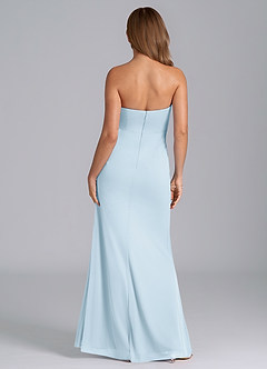 Azazie Mariya Bridesmaid Dresses Sky Blue Mermaid Strapless Mesh Dress image6