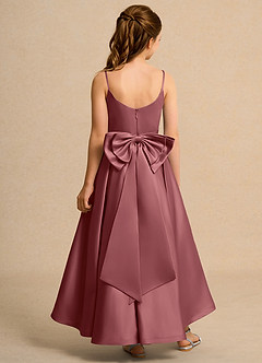 Azazie Sweets Junior Formal Blumenmädchenkleider A-Linie Plissee Matte Satin Kleid Amethyst image2