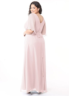 Azazie Cierra Bridesmaid Dresses Blushing Pink A-Line V-Neck Chiffon Dress image12